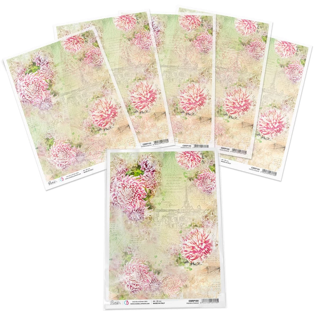 Poemes D'amour - A4 Rice Paper Notre Vie Ciao Bella Collection A4 Decoupage Rice Paper 5 Poemes D'amour - A4 Rice Paper Notre Vie Ciao Bella Collection A4 Decoupage Rice Paper