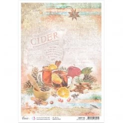 Hot Apple Cider - A4 Rice Paper The Gift Of Love Ciao Bella Collection A4 Decoupage Rice Paper