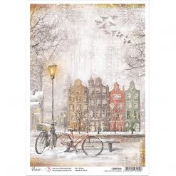 Home For The Holidays - A4 Rice Paper Memories Of A Snowy Day Ciao Bella Collection