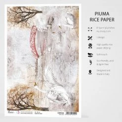 A4 Decoupage Rice Paper Swan Lake - A4 Rice Paper Memories Of A Snowy Day Ciao Bella Collection