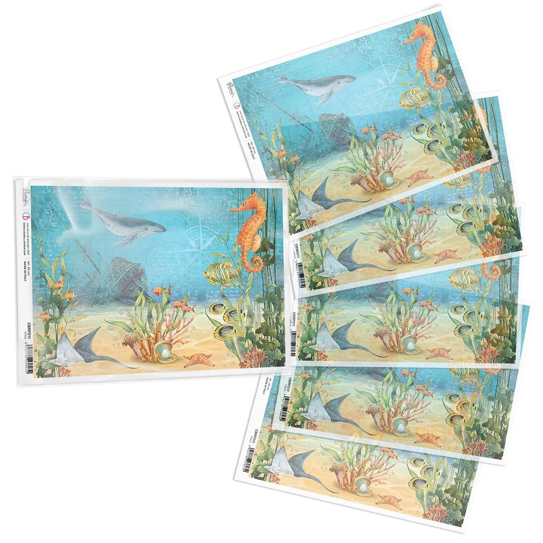 A4 Decoupage Rice Paper The Shipwreck - A4 Rice Paper Underwater Love Ciao Bella Collection 5 A4 Decoupage Rice Paper The Shipwreck - A4 Rice Paper Underwater Love Ciao Bella Collection