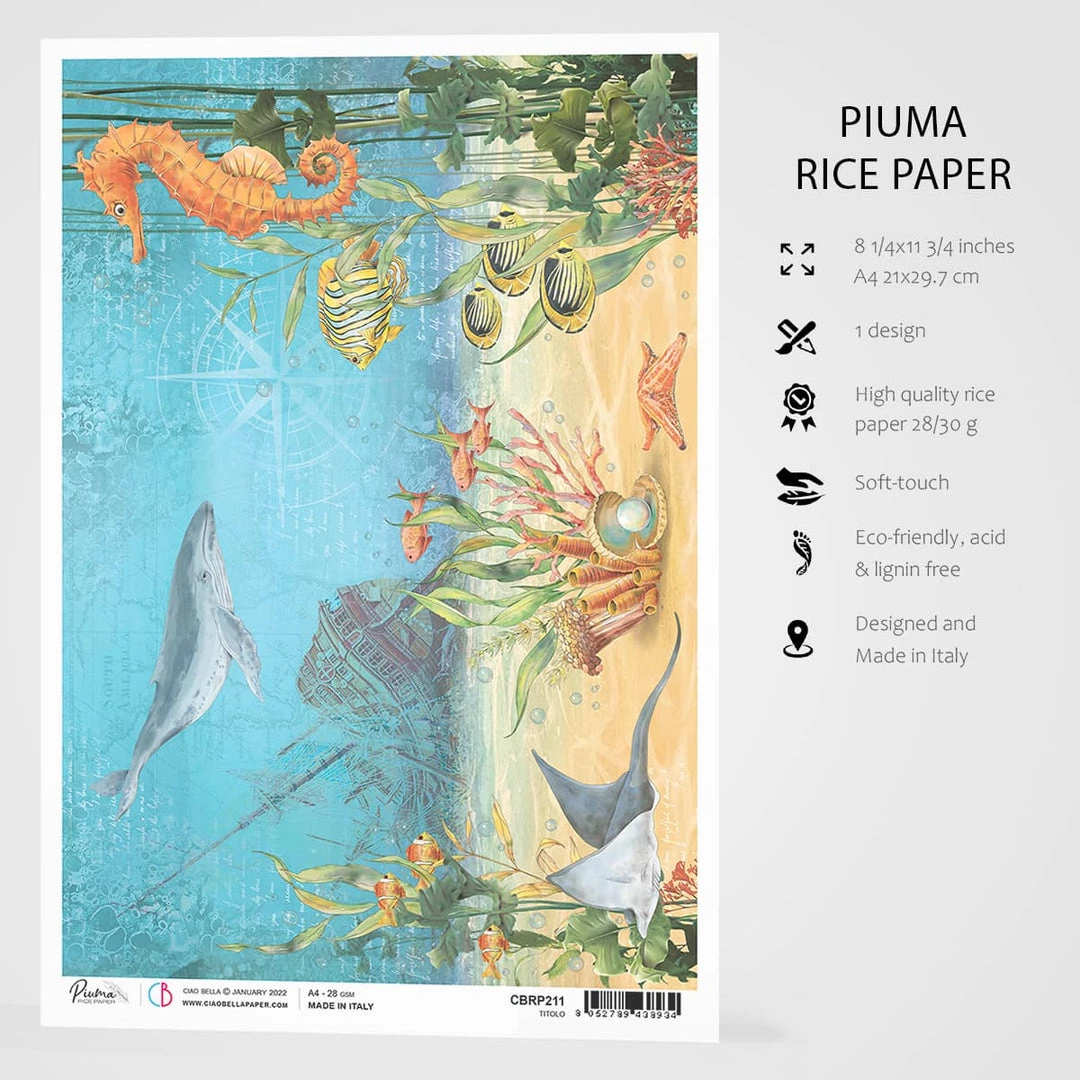 A4 Decoupage Rice Paper The Shipwreck - A4 Rice Paper Underwater Love Ciao Bella Collection 4 A4 Decoupage Rice Paper The Shipwreck - A4 Rice Paper Underwater Love Ciao Bella Collection