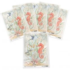 The Seahorse - A4 Rice Paper Underwater Love Ciao Bella Collection A4 Decoupage Rice Paper