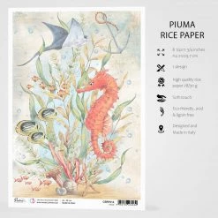The Seahorse - A4 Rice Paper Underwater Love Ciao Bella Collection A4 Decoupage Rice Paper