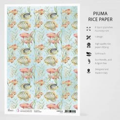 A4 Decoupage Rice Paper Fishes - A4 Rice Paper Underwater Love Ciao Bella Collection