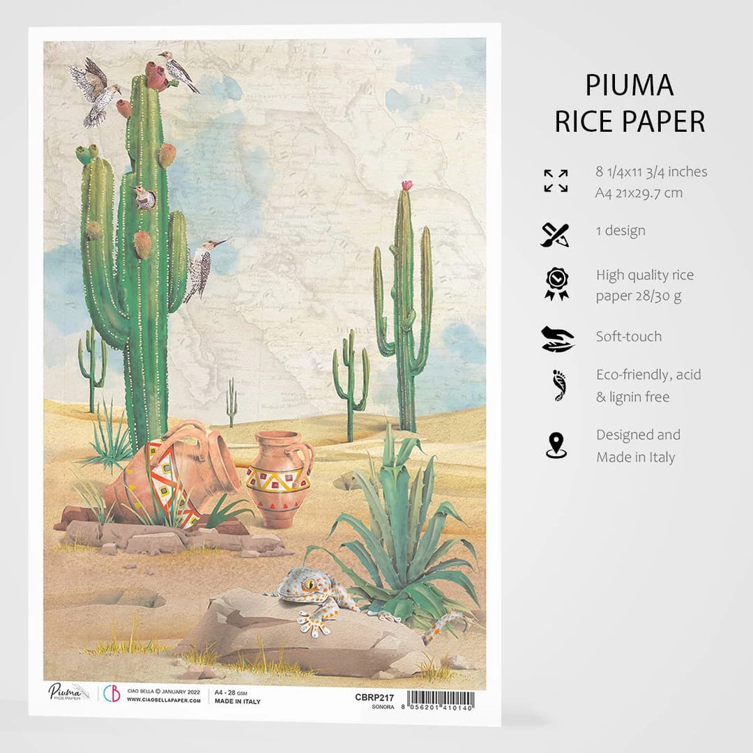 Sonora - A4 Rice Paper Sonora Ciao Bella Collection A4 Decoupage Rice Paper 4 Sonora - A4 Rice Paper Sonora Ciao Bella Collection A4 Decoupage Rice Paper