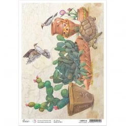 Cactus Garden - A4 Rice Paper Sonora Ciao Bella Collection