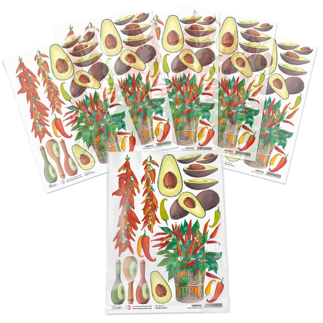 Spice Your Life Up! - A4 Rice Paper Sonora Ciao Bella Collection A4 Decoupage Rice Paper 5 Spice Your Life Up! - A4 Rice Paper Sonora Ciao Bella Collection A4 Decoupage Rice Paper