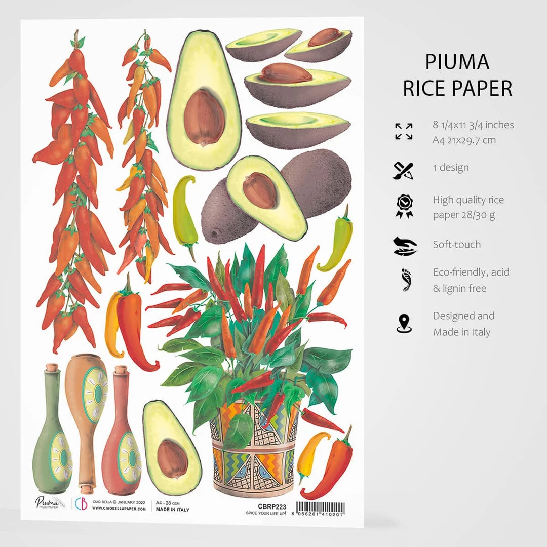 Spice Your Life Up! - A4 Rice Paper Sonora Ciao Bella Collection A4 Decoupage Rice Paper 4 Spice Your Life Up! - A4 Rice Paper Sonora Ciao Bella Collection A4 Decoupage Rice Paper