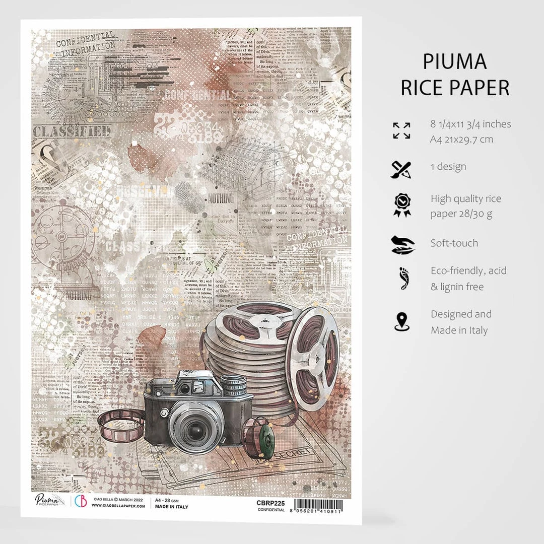 A4 Decoupage Rice Paper Confidential - A4 Rice Paper Enigma Ciao Bella Collection 4 A4 Decoupage Rice Paper Confidential - A4 Rice Paper Enigma Ciao Bella Collection