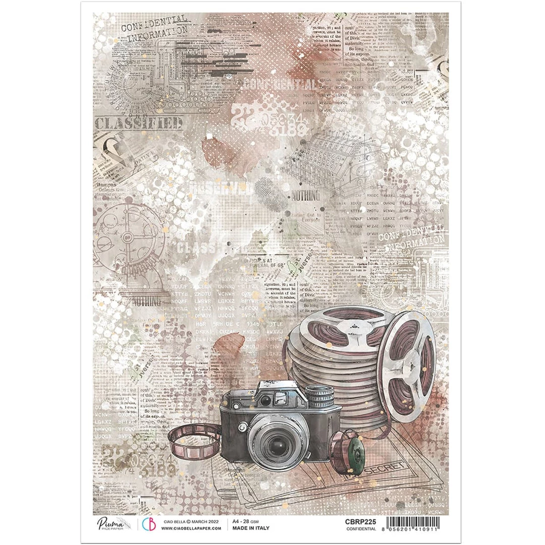 A4 Decoupage Rice Paper Confidential - A4 Rice Paper Enigma Ciao Bella Collection 3 A4 Decoupage Rice Paper Confidential - A4 Rice Paper Enigma Ciao Bella Collection