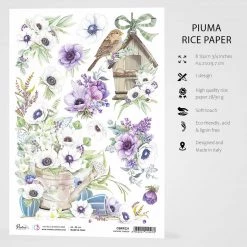Anemone Garden - A4 Rice Paper Sparrow Hill Ciao Bella Collection