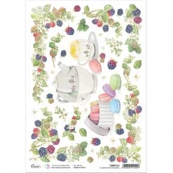 Tea Break With Macarones - A4 Rice Paper Sparrow Hill Ciao Bella Collection