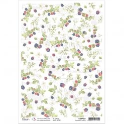 A4 Decoupage Rice Paper Blackberry Garden - A4 Rice Paper Sparrow Hill Ciao Bella Collection