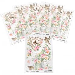 Dog Rose Time - A4 Rice Paper Sparrow Hill Ciao Bella Collection