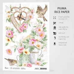 Dog Rose Time - A4 Rice Paper Sparrow Hill Ciao Bella Collection