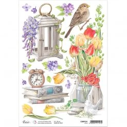 Tulips - A4 Rice Paper Sparrow Hill Ciao Bella Collection
