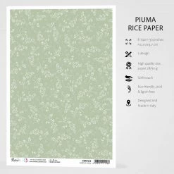 A4 Decoupage Rice Paper Shades Of Green - A4 Rice Paper Sparrow Hill Ciao Bella Collection