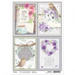 A4 Decoupage Rice Paper Sparrow Hill Cards - A4 Rice Paper Sparrow Hill Ciao Bella Collection