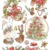 PRE-ORDER Pine Cones - A4 Ciao Bella Rice Paper Christmas Vibes Ciao Bella Collection