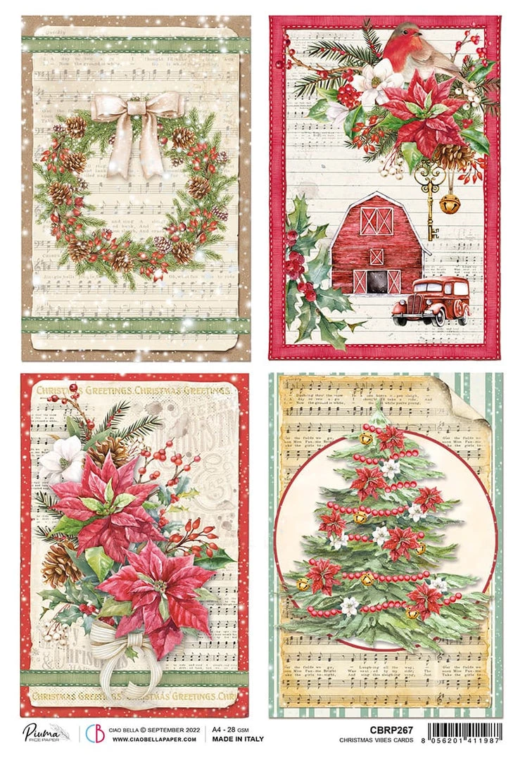PRE-ORDER Christmas Vibes Cards - A4 Ciao Bella Rice Paper Christmas Vibes Ciao Bella Collection Wholesale 3 PRE-ORDER Christmas Vibes Cards - A4 Ciao Bella Rice Paper Christmas Vibes Ciao Bella Collection Wholesale