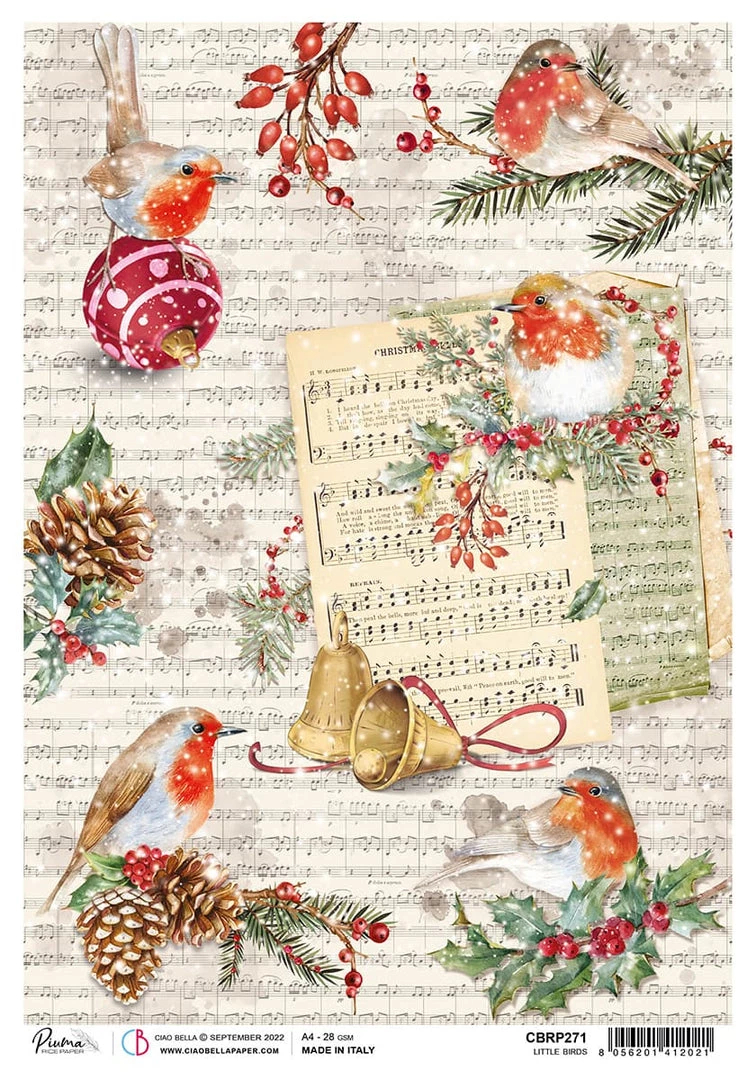 PRE-ORDER Little Birds - A4 Ciao Bella Rice Paper Christmas Vibes Ciao Bella Collection Wholesale 3 PRE-ORDER Little Birds - A4 Ciao Bella Rice Paper Christmas Vibes Ciao Bella Collection Wholesale