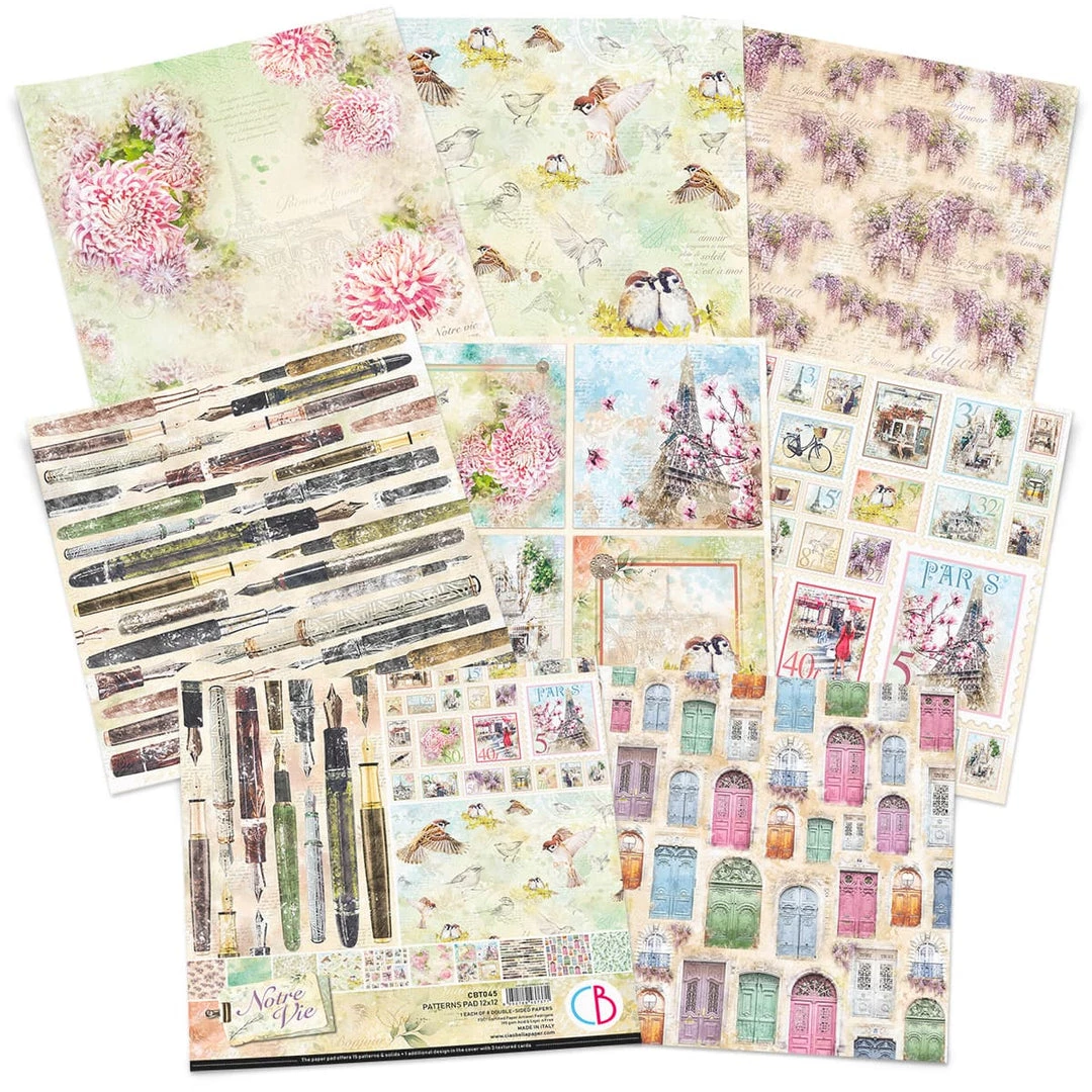 Papercraft & Scrapbooking Notre Vie Patterns Pad 12x12 8/Pkg By Ciao Bella 4 Papercraft & Scrapbooking Notre Vie Patterns Pad 12x12 8/Pkg By Ciao Bella