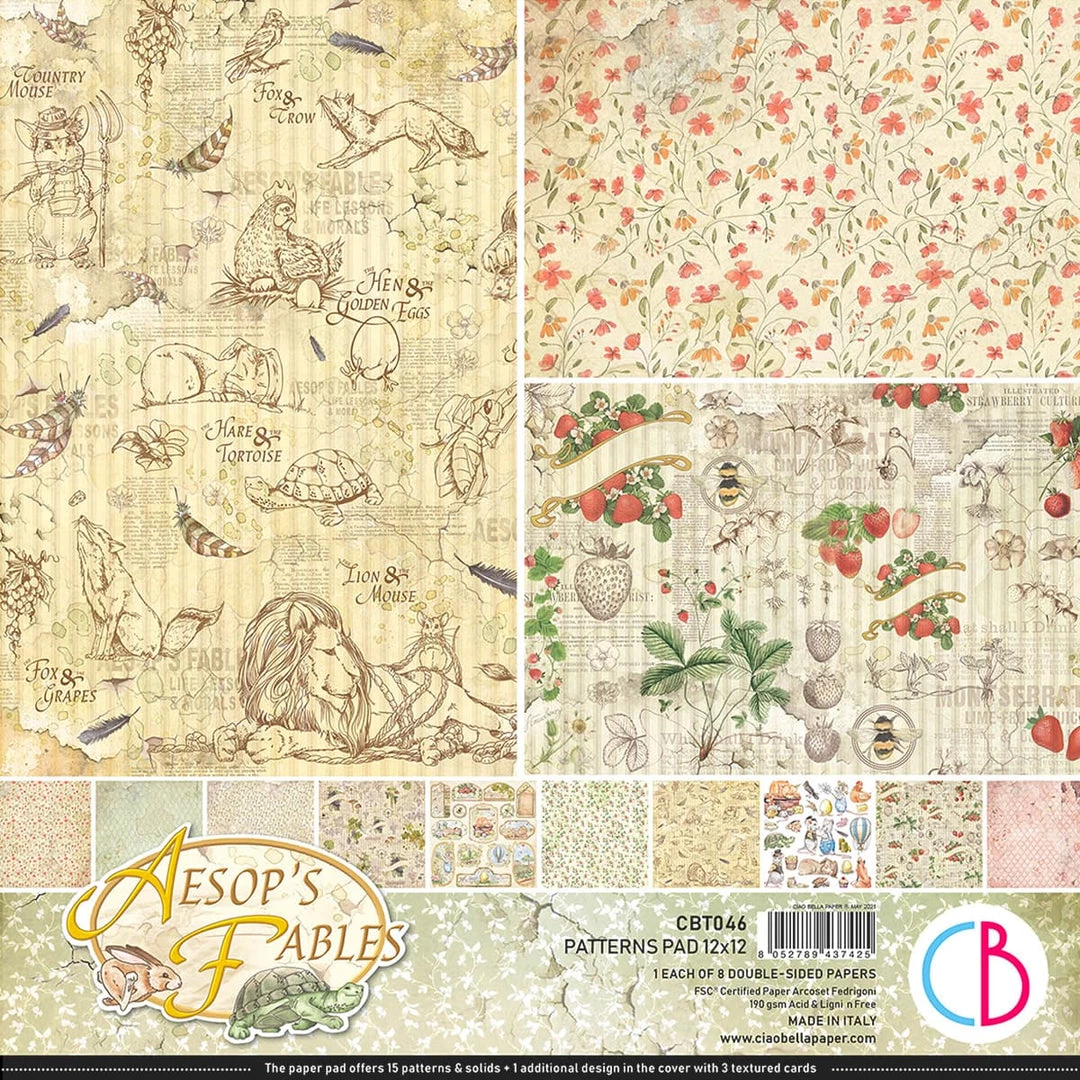 Aesop's Fables Patterns Pad 12x12 8/Pkg By Ciao Bella Papercraft & Scrapbooking 3 Aesop's Fables Patterns Pad 12x12 8/Pkg By Ciao Bella Papercraft & Scrapbooking