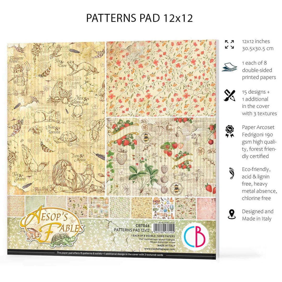 Aesop's Fables Patterns Pad 12x12 8/Pkg By Ciao Bella Papercraft & Scrapbooking 7 Aesop's Fables Patterns Pad 12x12 8/Pkg By Ciao Bella Papercraft & Scrapbooking