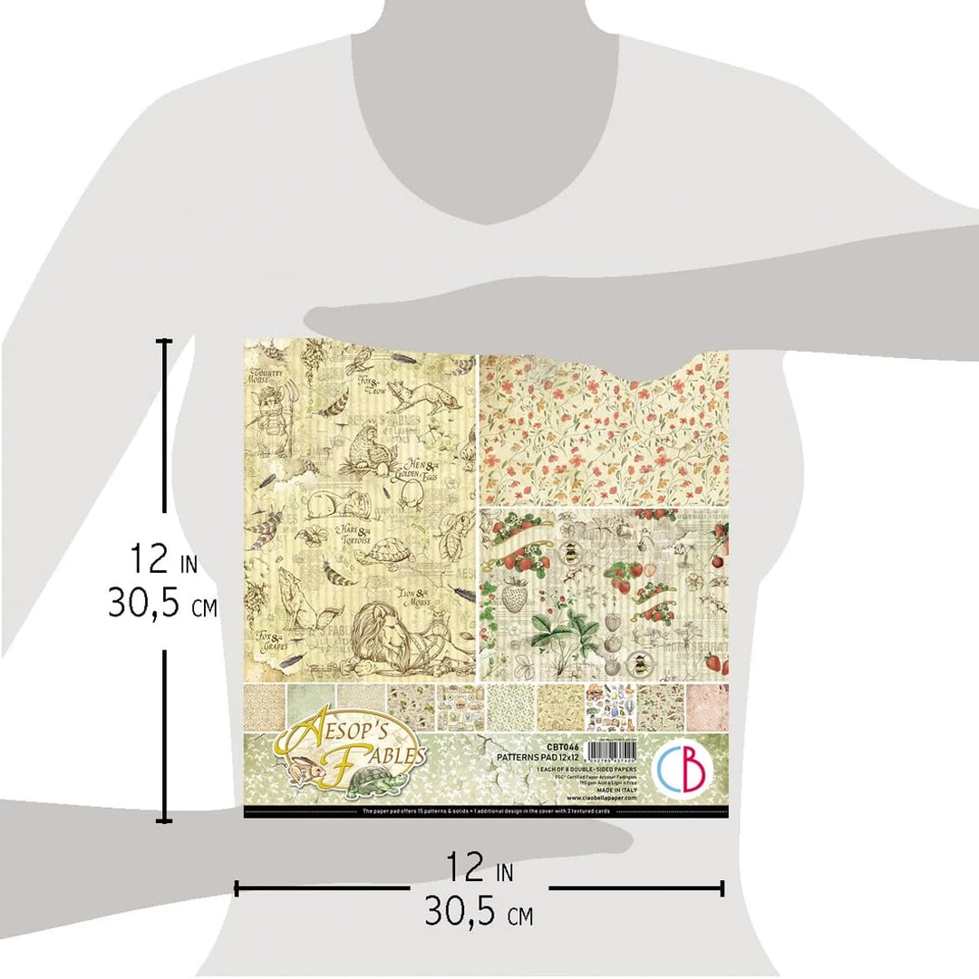 Aesop's Fables Patterns Pad 12x12 8/Pkg By Ciao Bella Papercraft & Scrapbooking 8 Aesop's Fables Patterns Pad 12x12 8/Pkg By Ciao Bella Papercraft & Scrapbooking