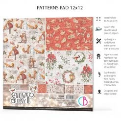 Memories Of A Snowy Day Patterns Pad 12x12 8/Pkg By Ciao Bella Winter / Christmas