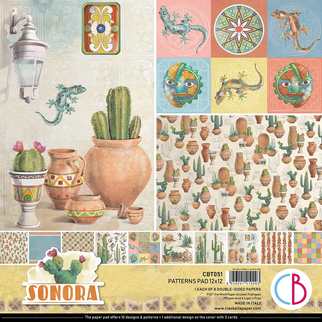 Papercraft & Scrapbooking Sonora Patterns Pad 12x12 8/Pkg By Ciao Bella 3 Papercraft & Scrapbooking Sonora Patterns Pad 12x12 8/Pkg By Ciao Bella