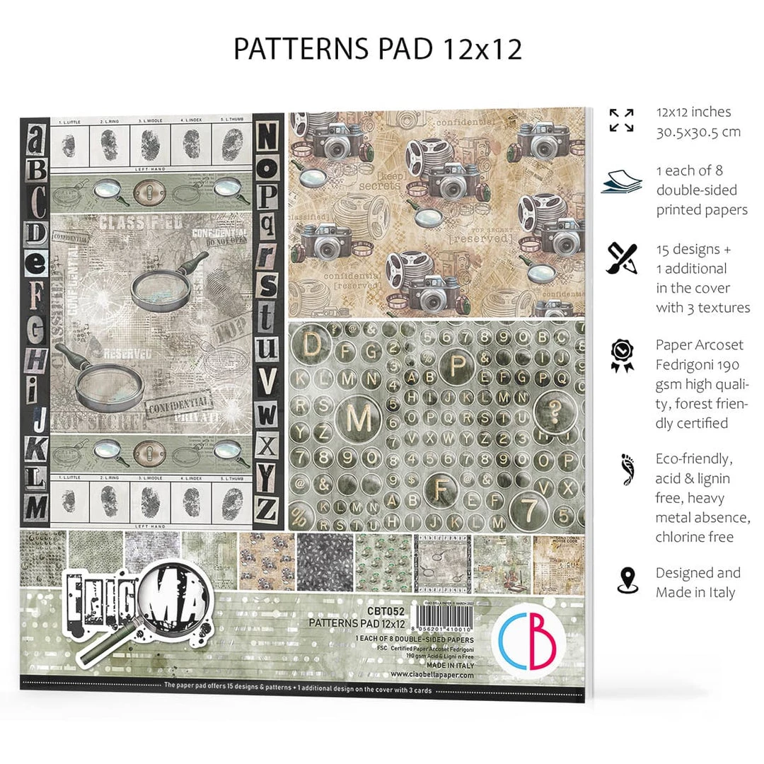Papercraft & Scrapbooking Enigma Patterns Pad 12x12 8/Pkg By Ciao Bella 7 Papercraft & Scrapbooking Enigma Patterns Pad 12x12 8/Pkg By Ciao Bella