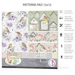 Papercraft & Scrapbooking Sparrow Hill Patterns Pad 12x12 8/Pkg By Ciao Bella