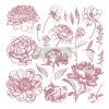 Prima Re-Design Linear Floral Stamp Redesign Decor Clear-Cling Stamp Wholesale