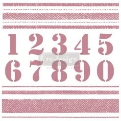 Prima Re-Design Stripes Number Stamp Redesign Decor Clear-Cling Stamp Decor Clear-Cling Stamps
