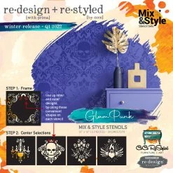 Prima Re-Design Glam Punk CeCe ReStyled Mix & Style 5 Piece Stencil Redesign With Prima 12