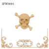 IFlex Wood Products Skull And Bones "Jolly Roger" Heat Bendable Wood Pliable Embellishment - IFW 0091