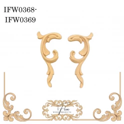IFlex Wood Products Scroll Pair Decorative Applique Embellishment IFW 0368-0369