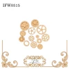 IFlex Wood Products Steampunk Gears (13 Pieces) Heat Bendable Pliable Embellishments - IFW 0515