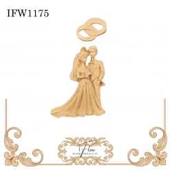 IFlex Wood Products Wedding Couple And Rings Set Moulding IFW 1175