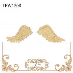 IFlex Wood Products Two Piece Angel Wings Heat Bendable Wood You Bend Pliable Embellishment - IFW 1206 Angels, Wings & Religious
