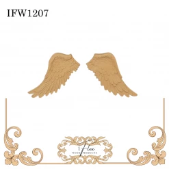 IFlex Wood Products Two Piece Angel Wings Heat Bendable Wood You Bend Pliable Embellishment - IFW 1207 Angels, Wings & Religious