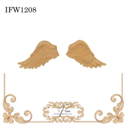 IFlex Wood Products Two Piece Angel Wings Heat Bendable Wood You Bend Pliable Embellishment - IFW 1208 Angels, Wings & Religious