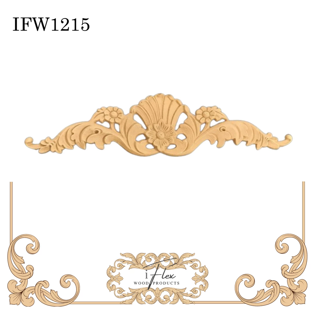 IFlex Wood Products Floral Pediment Centerpiece IFW 1215 3 IFlex Wood Products Floral Pediment Centerpiece IFW 1215