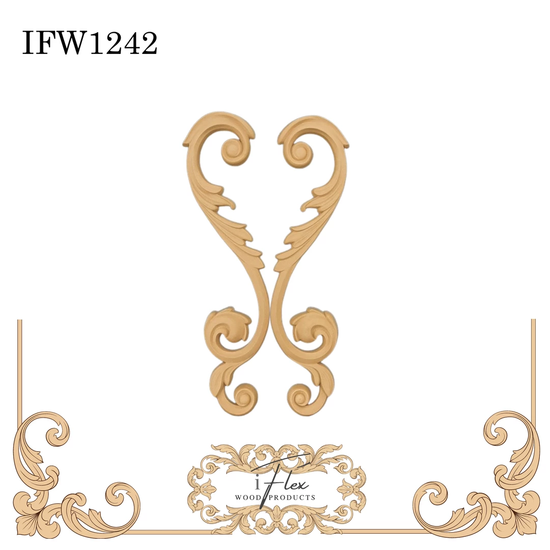 IFlex Wood Products Large Scroll Pair Moulding IFW 1242 3 IFlex Wood Products Large Scroll Pair Moulding IFW 1242