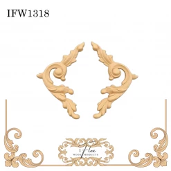 IFlex Wood Products Scrolls Corner Scroll Applique IFW 1318-1319