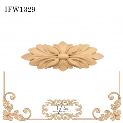 IFlex Wood Products Rosette Leaf Applique Embellishment IFW 1329