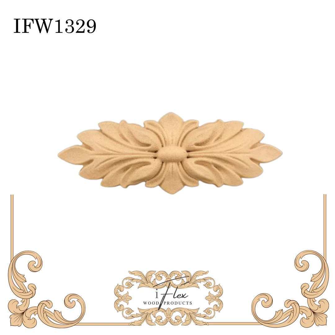 IFlex Wood Products Rosette Leaf Applique Embellishment IFW 1329 3 IFlex Wood Products Rosette Leaf Applique Embellishment IFW 1329