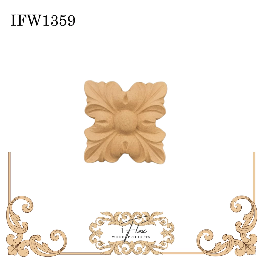 IFlex Wood Products Medallions & Rosettes Floral Rosette - IFW 1359 3 IFlex Wood Products Medallions & Rosettes Floral Rosette - IFW 1359